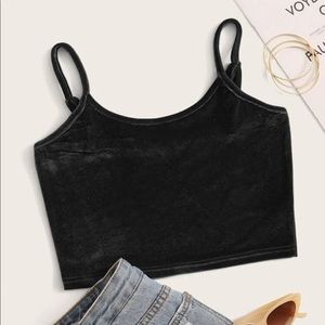 Velvet crop cami top